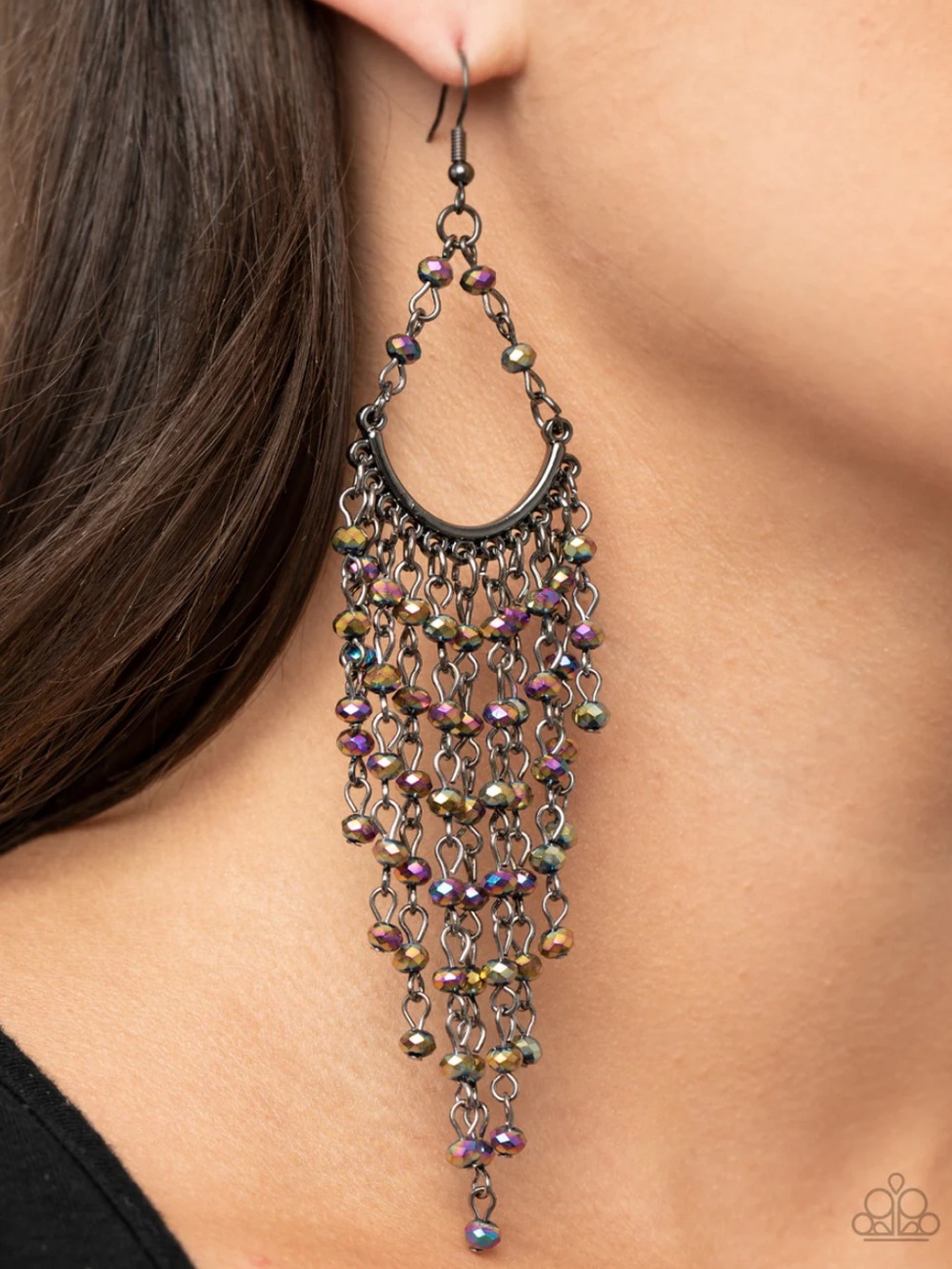 New Paparazzi Metro Confetti Multi Oilspill Cascade Teardrop Earrings